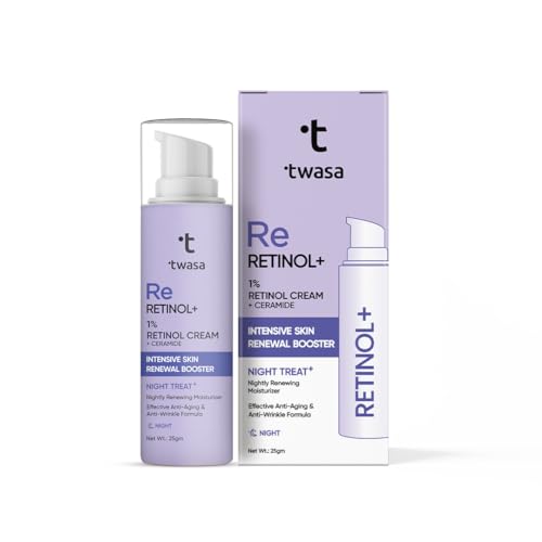 Image of Twasa 1% Retinol Night Cream For Reduces Fine Lines & Wrinkles With Ceramide | Night Cream For Glowing Skin | Anti Aging Cream For Men & Women | 25gm