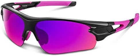Bea·CooL Polarized Sports Sunglasses for Men Women Youth Baseball Fishing Cycling Running Golf Motorcycle Tac Glasses UV400 (Pink 111