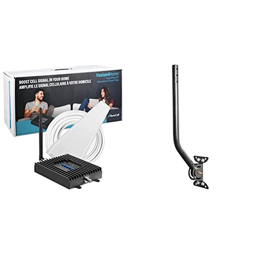 Surecall Fusion4Home Cell Phone Signal Booster Up To 3000 Sq Ft, Boosts 5G/4G & Philips Universal Adjustable Tv Antenna Mount, Steel J-Mount For Attic Outdoor Roof #TOP10