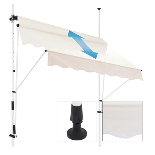 Toldo retráctil manual de 3m sin taladros con protección solar jardín 6