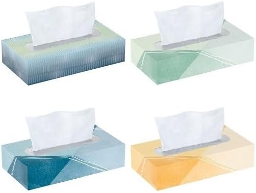 Signature-Facial Tissues, 2-Ply Flat Box, 110 Tissues/Box, 4 Pack (440 Total Sheets), Soft & Absorbent, Fragrance-Free