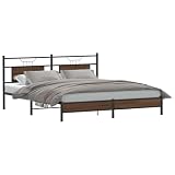 NQJIBUE Articolo-Telaio Letto Senza Materasso Rovere Marrone 160x200 cm Legno Lavorato, Letti & Accessori, Letti & Telai Letto