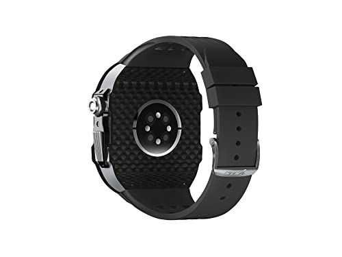 Correa de goma fluorada premium para Apple Watch de 44mm, diseño exclusivo texturizado 6