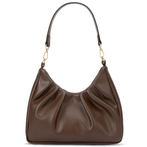 LIVACASA Shoulder Bags for Women, Cute Soft Small Clutch Purses,PU Leather Hobo Crossbody Tote Dumpling Bags with Pockets