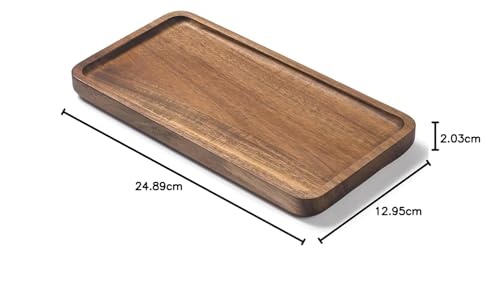 Image of Bathroom Rectangular Vanity Tray, for Counter, Toilet Tank, Wood Bathroom Tray for Organizing and Home Decor (9.8 x 5.1 x 0.8 inch)
