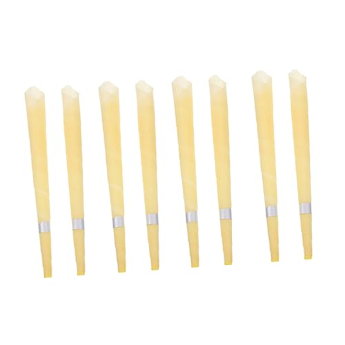 MUCKLILY Velas Aromáticas Para Oídos 8 Unidades Grandes Color Amarillo Jaspeado Cera De Abejas Natural Aroma Bergamota Práctico Cuidado Del Oído Relajación Personal Hogar
