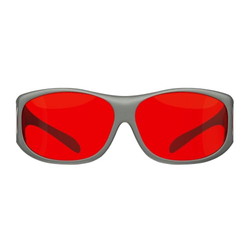 Image of Eyekepper Red Lens Blue Light Blocking Fit Over Glasses for Sleep Better, Blue Light Glasses for Women Men Nighttime, Computer Protection Eyewear - Grey