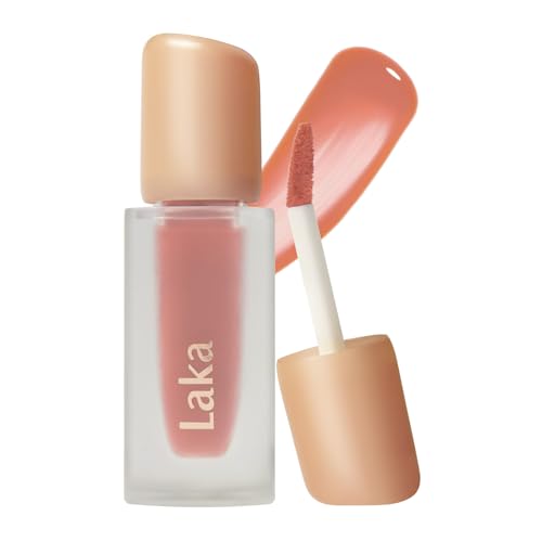 Laka Fruity Glam Tint | Glowing Korean Lip Tint with Hydrating Lightweight Texture | Buildable Color, Non-Sticky High Shine Gloss | K-Beauty Korean Makeup | #131 Creamcha, 0.15oz