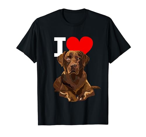 I Love Chocolate Labrador Brown Retriever Lab Mamma Papà Maglietta