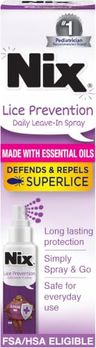 Image of Nix Lice Prevention Daily Leave-in Spray for Kids, Long-Lasting Protection, Repels Superlice, 6 Fl Oz (Pack of 12)