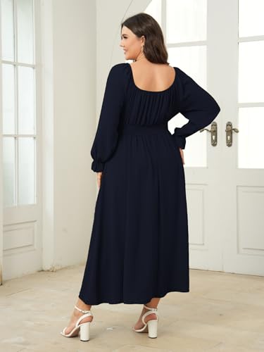 Image of SHESTARR Women's Plus Size Dress Long Sleeve Milkmaid Dress