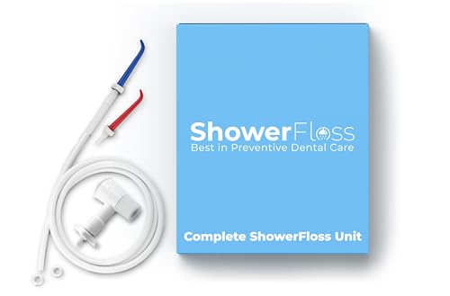 SHOWER FLOSS Water Dental Flosser - Convenient for Teeth Attaches to Your Shower Head - Easy Installation Adjustable Temperature & Pressure - Dentist Recommended