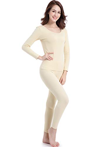 Ferrieswheel Story Thermal Clothes for Women Crew Neck Breathable Base Layer Underwear Soft