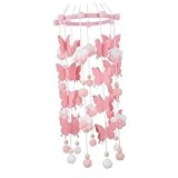 FONDOTIN 蝴蝶とぬいぐるみボールの壁飾り ペンダント 寝室 リビング ベッドカーテン用装飾 インテリア吊り下げ飾り パーティーや引っ越し祝