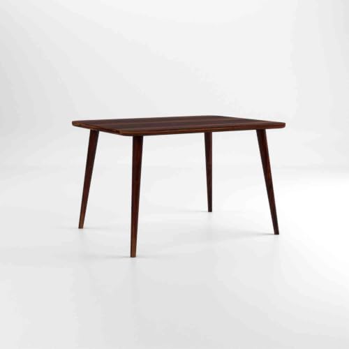 Image of WOODLAB Solid Sheesham Wood 4 Seater Dining Table Set | Wooden Four Seater Dining Table with Cushioned Cane Back Chairs Furniture for Living Room, Home, Hotel and Restaurants - Natural Finish