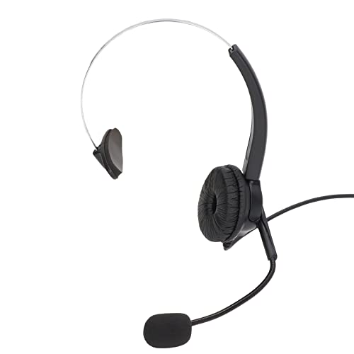 Auriculares de teléfono RJ9 con micrófono, auriculares de teléfono con cable con micrófono con cancelación de ruido y control de volumen para oficina de centro de llamadas, negocios, servicio al clien