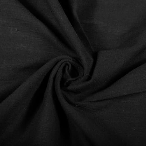 AK TRADING CO. 50 Wide 100% Cotton Island Breeze Gauze Fabric by The Yard Lightweight Breathable Material for Apparel Crafts Home Dcor Photoshoots & DIY Projects (Black 5 Yards)