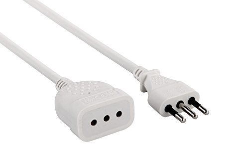Prodotto di ottima qualità Electraline 46113 Prolunga 3 mt spina e presa piccola 10A, bianco - sezione cavo 3G0,75 mm²