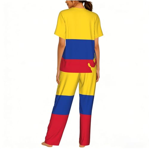 Pyjama Colombie femme confortable ensemble nuit imprimé doux