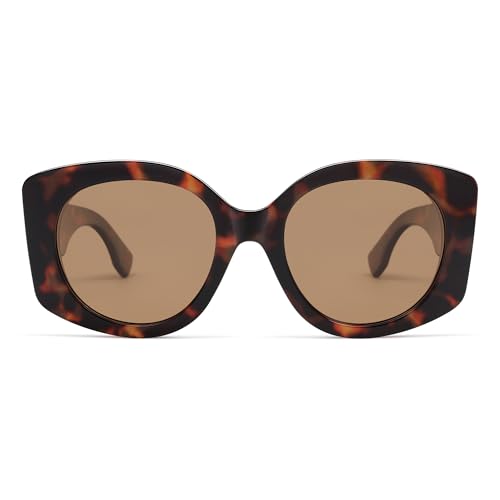 Retro Square Sunglasses for Women Polarized Oval Lens Round Oversized Womens Sun Glasses AP37133