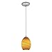 Brandy Firebird Brushed Steel 1-Light Indoor Pendant (28023-3C-BS/AMBFB)