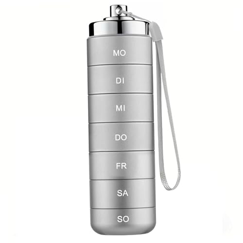 Pilulier en aluminium anodisé gris au design empilable et haute résistance