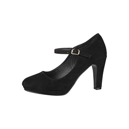 Elara Zapato de Tacón Alto Mujer Correa Vintage Chunkyrayan Negro New BL692 Black-40