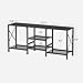 JARHETUN TV Stand for 55 Inch TV, Entertainment Center with 3-Tier Open Shelves, TV Console Table for Living Room, Bedroom, Black
