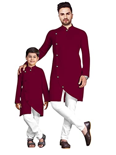 Image of Men's Cotton Blend Kurta Pyjama Set