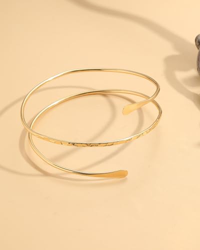 4-6 Pcs Arm Cuff Upper Arm Band Cuff Bracelet Bangle for Women Adjustable Armband Set3