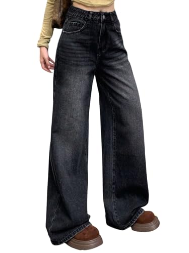 Image of KOTTY Women's Wide Leg Denim Jeans | Relaxed Fit High Waist Stylish Jeans