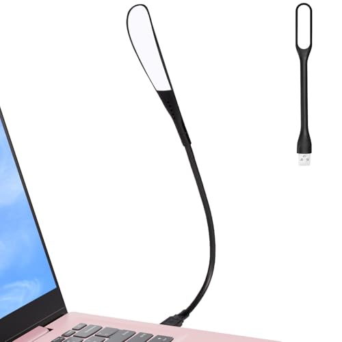 boodgood Dimmable USB Light for Laptop Mini USB Keyboard Light Flexible USB Lamp for Notebook Computer (3-Class Adjustable Brightness On/Off Touch Switch Black)