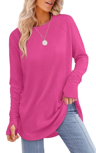 XIEERDUO Womens Tunic Tops to Wear with Leggings Long Sleeve Thumb