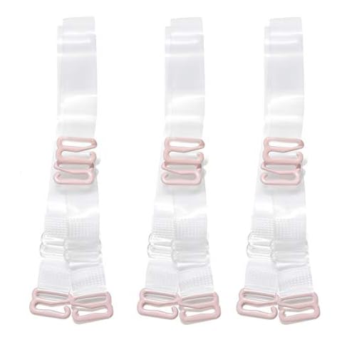 3 Paare BH-Träger Transparent Clear Bra Straps Einstellbar Durchsichtige BH-Träger Cover