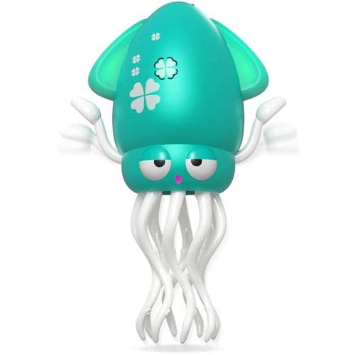 Image of Dancing Squid Baby Toy, Crawling Octopus Squid Tummy Time Toy, Rechargeable Magic Dancing Music & LED Octopus for 3 4 5 6 Year Old Kids Boy Girl Birthday Gifts, Funny Squid for Floor Games (Green)