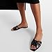 THESHY Women's Flat Sandals Square Toe Patent Leather Comfortable Slip on Slippers Casual Summer Dressy Beach Slide Fashion Sandals for Women