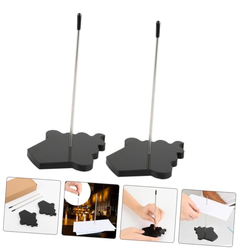 DOITOOL 2pcs Receipt Holder Receipt Storage Holders Check Spike Rod Bill Holder Receipt Organizer Convenient Menu Holder Receipt Spike Menu Spike Acrylic Bill Holder Bill Fork Metal