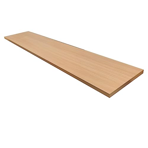 Roseley 60cm 90cm 118cm Long Shelf Board Stainless Steel Oak Walnut Wall Decoration Space-Saving Storage For Home & Office Optional Wall Fixings [White Oak [118 x 23.5cm]]