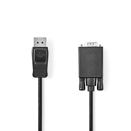 NEDIS VGA-Kabel | DisplayPort Stecker | VGA Stecker | Vernickelt | Maximale Auflösung: 1080p | 2.00 m | rund | PVC | Schwarz | Plastikbeutel