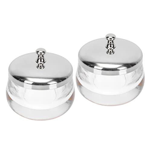 Beatifufu 2pcs Glass Nail Polish Storage Cups Manicure Tool Cleaning Containers for Women Small Nail Liquid Cup Creative Design