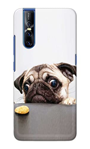 Image of PRINTFIDAA� Printed Hard Back Cover Case for Vivo V15 Pro Back Cover (Pug Dog) -2808