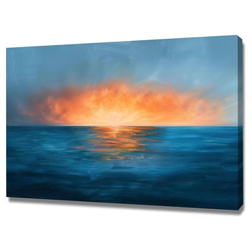 Tableau decoration murale salon avec coucher de soleil pour cuisine