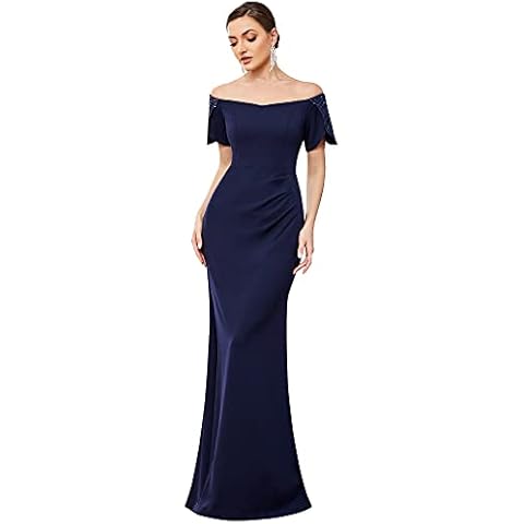 Ever-Pretty Vestido de Noche para Mujer Manga Corta sin Respaldo Cover