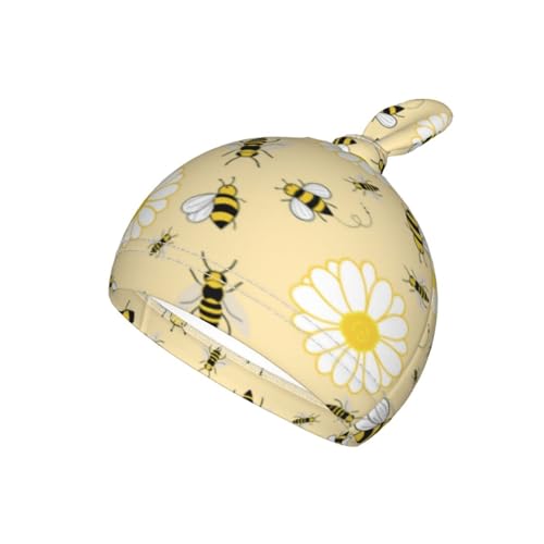 Image of Lcokin Cute Bee Baby Stuff Swaddle Blanket with Beanie Hat for Boys and Girls, Newborn Receiving Blanket Shower Gift