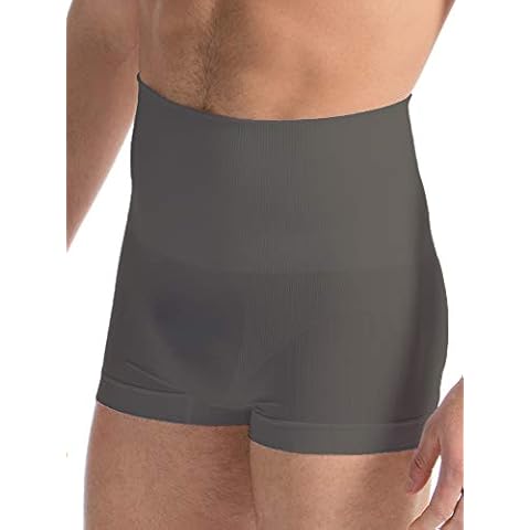 Farmacell 402 (Grey, XL) Men's Shaping Cotton Underwear - Control Boxer Briefs with Compression Waist Girdle - Flat Tummy - Back Support - Man’s Shapewear Cover