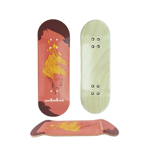 WOODENBLACK Fire Hair Pro Fingerboard Deck - Handmade