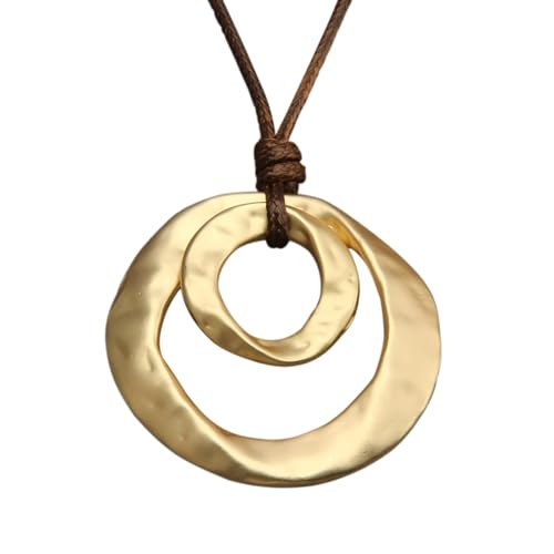 joymiao Large Pendant Necklace for Women Hippie Boho Long Black