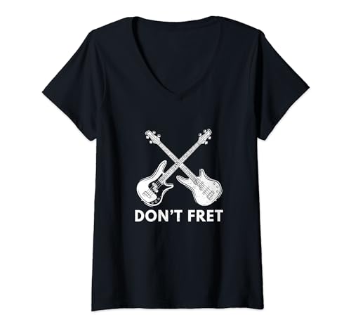 Don't Fret Guitarra Música Guitarrista Miembros de la Banda Co Camiseta Cuello V