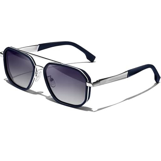 KANASTAL Gafas de Sol Negras Degradadas Mujer y Hombre Polarizadas Cuadradas Metalicas Retro Vintage Senderismo Conducir urbano Golf UV400 - Plateadas Negras | Ya disponible en tu tienda friki favorita! En mundofriki.es!