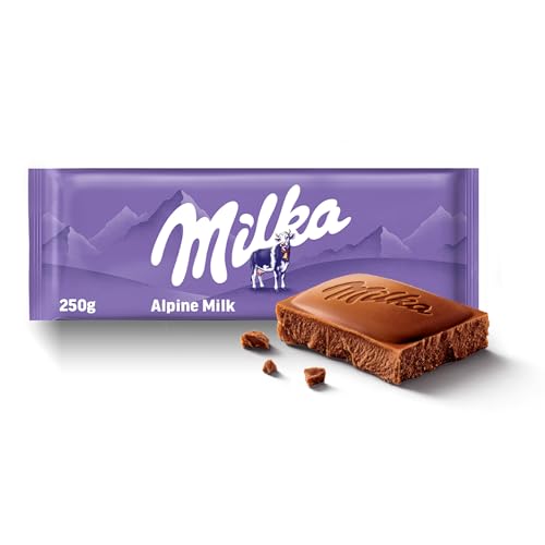 Milka Alpine Milk Chocolate Bars Smooth Creamy Chocolate 250g (Pack of 1)